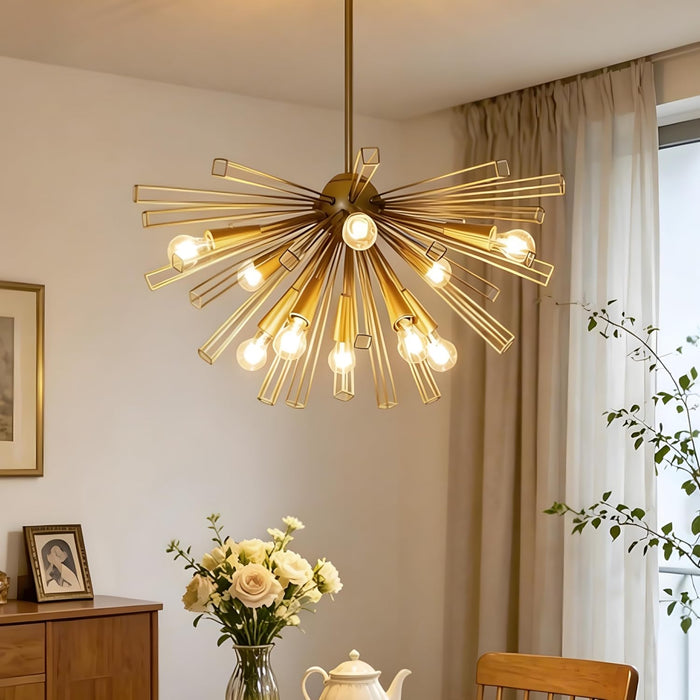 Gold Brushed Brass Sputnik Chandelier Elegant Lights