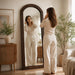 63" X 24" Arched Full Length Mirror with Solid Wood Frame
