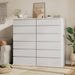 White Tall 7 Drawer Dresser for Bedroom, Modern Wood Closet Dressers & Chests of Drawers with Jewelry Storage, 23.6" L*15.8" W*47.5" H in Large Vertical Dresser for Bedroom, Living Room, Nursery