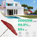 9 Ft 3 Tier Outdoor Patio Umbrella with Push Button, Red
