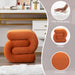 Modern Velvet Upholstered Ottoman, Comfortable Velvet Foot Stools, Exquisite End Table Pouf Stool Soft Shoe Stool, S Shape Ottoman for Makeup Room Living Room Bedroom Entrance (Orange)