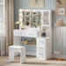 White Makeup Vanity With Integrated Charging Station