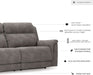 Next-Gen Durapella Power Reclining Sofa, USB, Extended Ottoman, Water Repellent Faux Leather, 80" W X 42" D X 42" H, Slate Gray