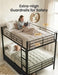 Black Full-Over-Full Heavy-Duty-Metal Bunk Bed With Drawers