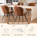 Dining Chairs Set of 4, Modern Dining Room Chairs Comfy Backrest Thick Upholstered Kitchen Chairs 19IN Height with Metal Legs Brown