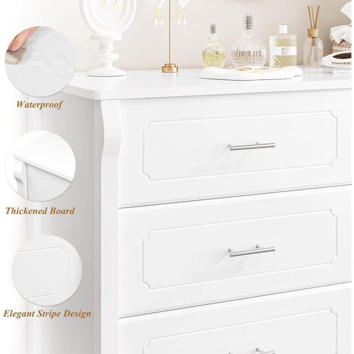 White Dresser with 8 Deep Drawers