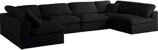 Contemporary Black Velvet Standard Modular Sectional Sofa