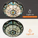 Tiffany 16'' Ceiling Light Fixtures Flush Mount 3-Light,Stained Glass Flush Mount Ceiling Lamp