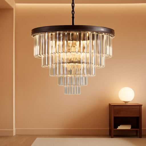 Large Black Crystal Chandelier 30 Inch RoundCrystal