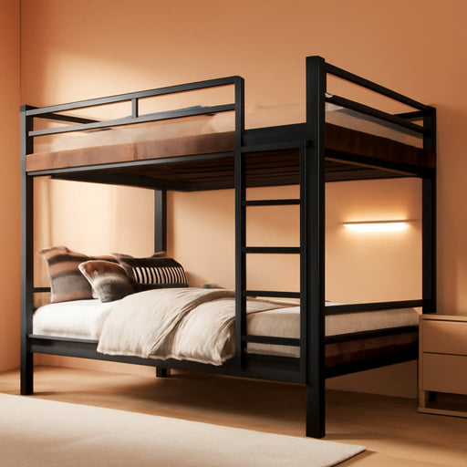 IndustrialGrade Black Metal Twin Bunk Bed Guardrails