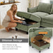 Green 112Inches Sectional Sofa With Storage Ottomans