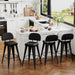 24" Bar Stools Set of 4, Black Faux Leather Barstools with Back