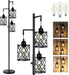Dimmable Farmhouse Floor Lamp, Industrial Floor Lamp for Living Room with 3 X 6W LED Bulbs, 3 Light Rustic Standing Tall Lamp for Bedroom, Office, 68"
