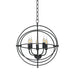 20 Inch 5 Lights Metal Chandelier with Pivoting Interlocking Rings