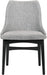 Azalea Fabric Wood Dining Side Chairs-Set of 2, 19" SH, Gray/Black