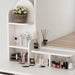 5-Drawers White Makeup Vanity Table Wooden Dressing Desk with Mirror and 3-Tier Storage Shelves 55.1 X 31.5 X 15.7 In.