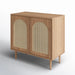 Emily 30.2'' 2 - Rattan Door Accent Cabinet with Solid Wood Legs