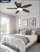 Ceiling Fans with Lights, 42 Inch Low Profile Flush Mount Ceiling Fan with Remote/App Control,Black Modern Ceiling Fan with LED Light for Bedroom Indoor Outdoor-Led Dimmable, 3CCT, 6 Speeds