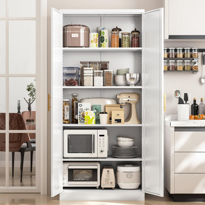 71 Inch IndustrialGrade Steel Storage Cabinet White