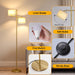 67" Unique Floor Lamp with Rotatable Linen Shade and Led Bulb