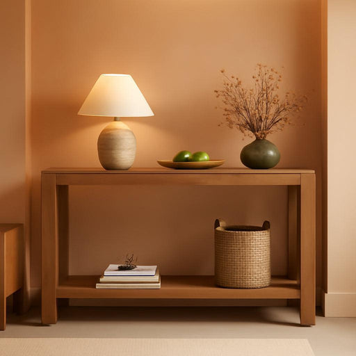 63 Inch Entryway Console Table, 2-Tier Farmhouse Narrow Sofa Table behind Couch, Accent Entrance Console Furniture for Entryway, Foyer, Hallway, Rustic Brown