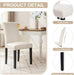 Upholstered Dining Chairs Set of 6, Modern Fabric and Solid Wood Legs & High Back, Parsons for Kitchen/Living Room- Beige