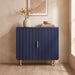 Blue Fluted 2-Door Buffet Cabinet, Modern Coffee Bar & Sideboard
