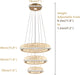 Gold LED Ring Chandelier Diameter7Point8Inch Crystal Illumination