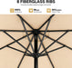 Outdoor Patio Umbrella,Table Umbrella with Push Button Tilt and Crank,Market Umbrella with 8 Sturdy Ribs,Yard Umbrella