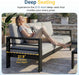 Aluminum Patio Furniture Set for All Weather, Oversized Metal Outdoor Furniture Set with 27.5" Deep Seat and 10" Back Cushion, Patio Conversation Sets with Wide Armrest, Light Gray