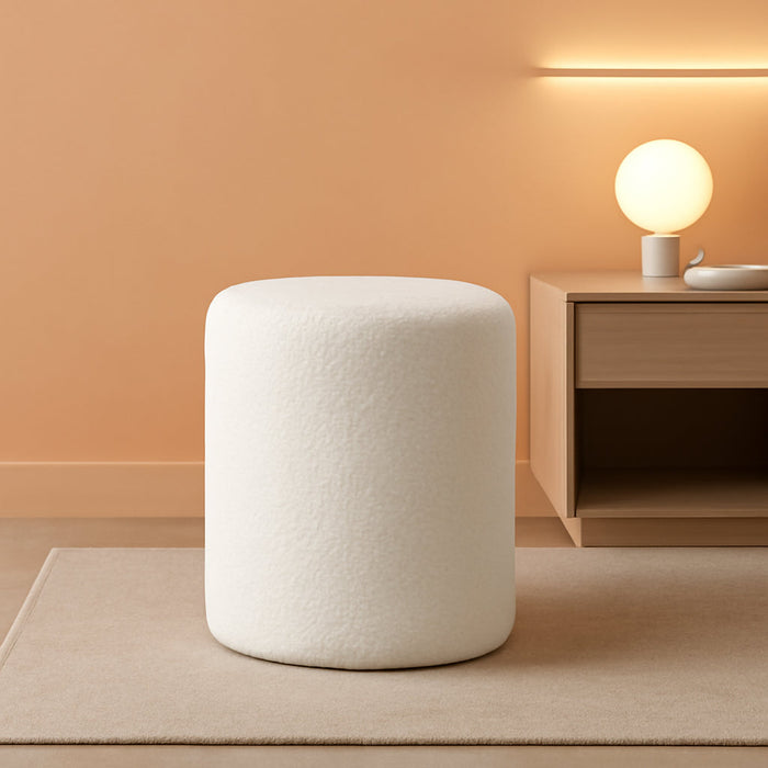 Modern round Ottoman with Soft Padded Seat, Multifunctional Vanity Stool for Makeup, Upholstered Footrest Stool Ottoman Foot Stool for Living Room, Bedroom