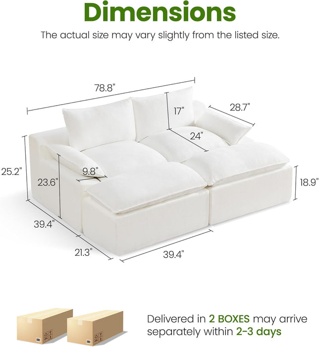 79 Inches Boneless Modular Sectional Sofa StoragePro