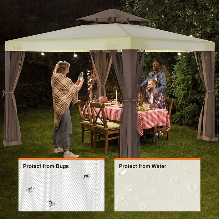 Patio Gazebo Tent 115.75 X 115.75 In, Outdoor Canopy Shelter