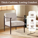 Beige Upholstered Mid Century Accent Armchair 27.1in