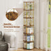 6 Tier RotatingBookshelf CornerDisplayUnit GoldFinish