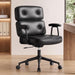 Office Desk Chair, PU Leather Computer Chair with Lumbar Support
