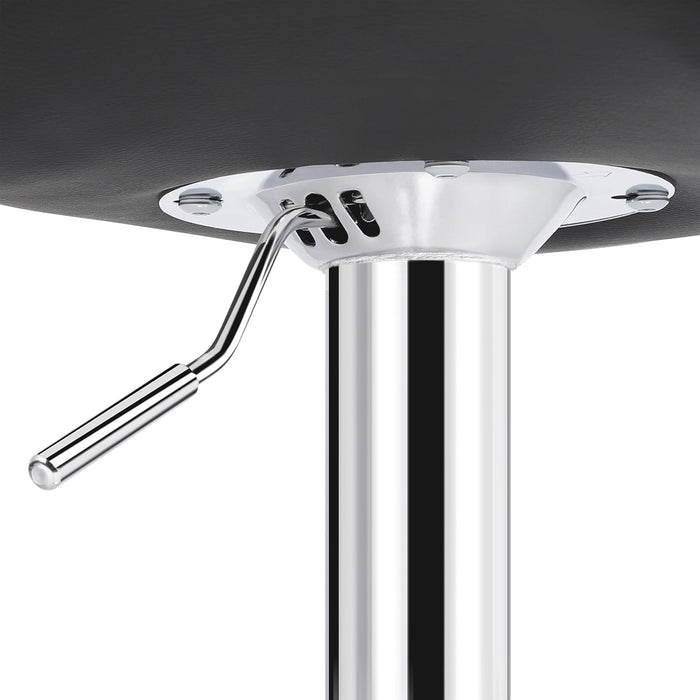 Bar Stools Set of 2, Adjustable PU Leather Swivel Barstools with Shell Back, Bar Chairs with Footrest for Home Kitchen, Black