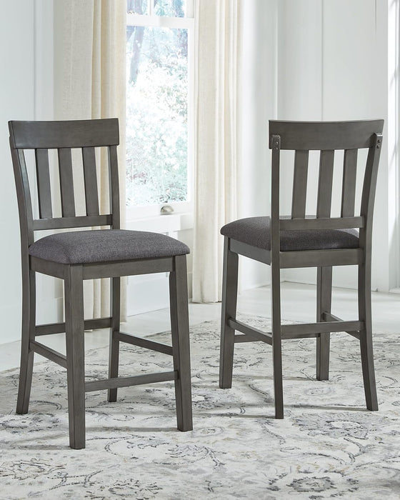 Hallanden Modern Farmhouse 25.75" Counter Height Upholstered Barstool, Set of 2, Dark Gray