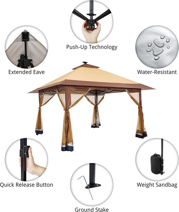 Instant Pop Up Gazebo Canopy 10x10 AllWeatherDurable
