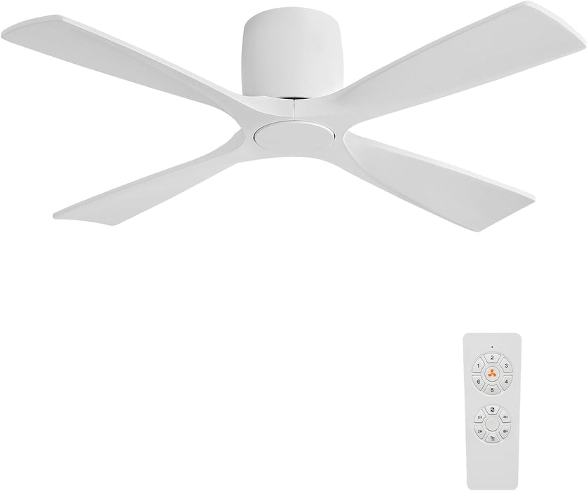 Contemporary 48 Inch White Flush Mount Quiet Fan