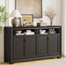 60 Inches Sideboard Buffet Cabinet with Storage and 4 Doors, Black