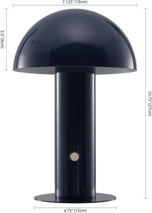 Boletus Mushroom Desk Lamp 10.75" Metal LED, Navy