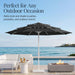 10Ft 3-Tier Patio Umbrella White Pole, Outdoor Market Umbrella with Push Button Tilt and Crank Lift, Steel Pole Umbrella for Backyard Patio Pool Outdoor Shade