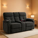 Power Reclining Loveseat with Console, Power Loveseat Recliner Sofa with Heat and Massage, Extended Footrest, Wall Hugger Recliners with Cup Holders, Lumbar Support for Living Room