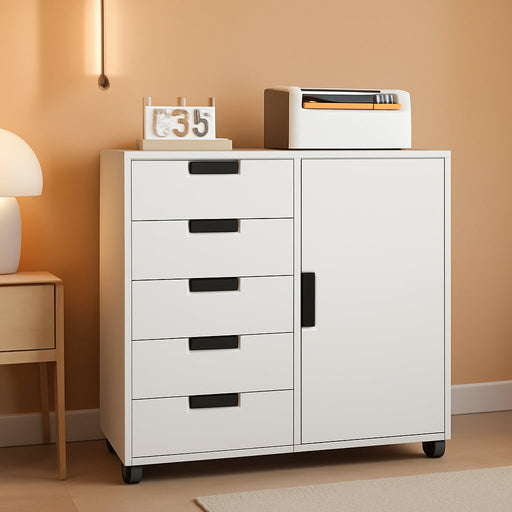 White Storage Cabinet With Adjustable Shelves Office