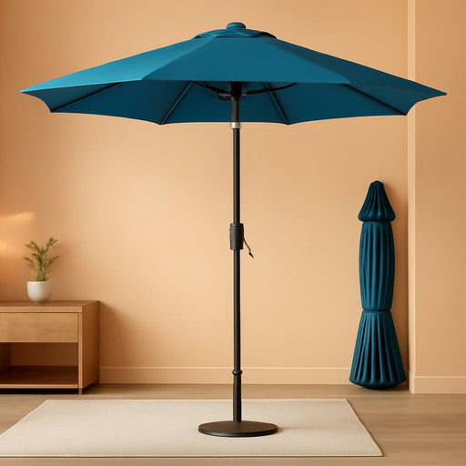7.5Ft Patio Umbrella, Outdoor Table Market Umbrella with Smooth Crank Lift, 6 Windproof Fiberglass Ribs, UPF50+ UV Protection for Deck, Pool, Garden and Backyard