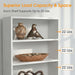 53 Inch Tall White Industrial Floorstanding Bookcase