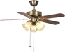 42 Inch Indoor Ceiling Fan with Pull-Chain and Three LED Light Bulbs Base, Traditional 3-Speeds Reversible Blades Ceiling Fan (Antique)