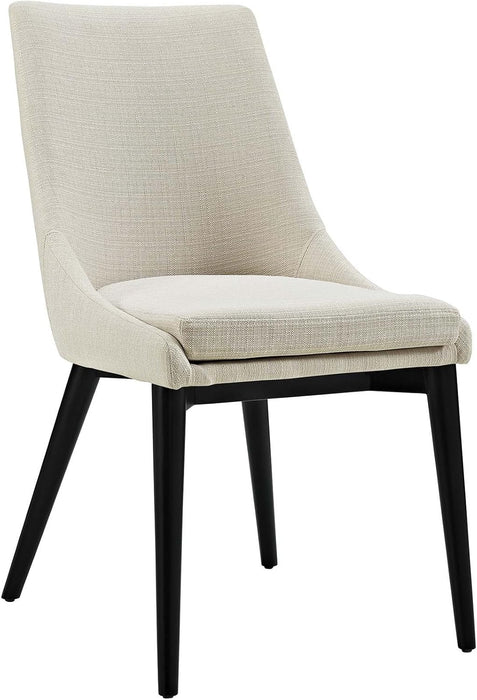 Viscount Mid-Century Modern Upholstered Fabric Kitchen and Dining Room Chair in Beige