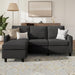 Convertible Sectional Sofa, L Shaped Couch with Reversible Chaise for Small Space, Black